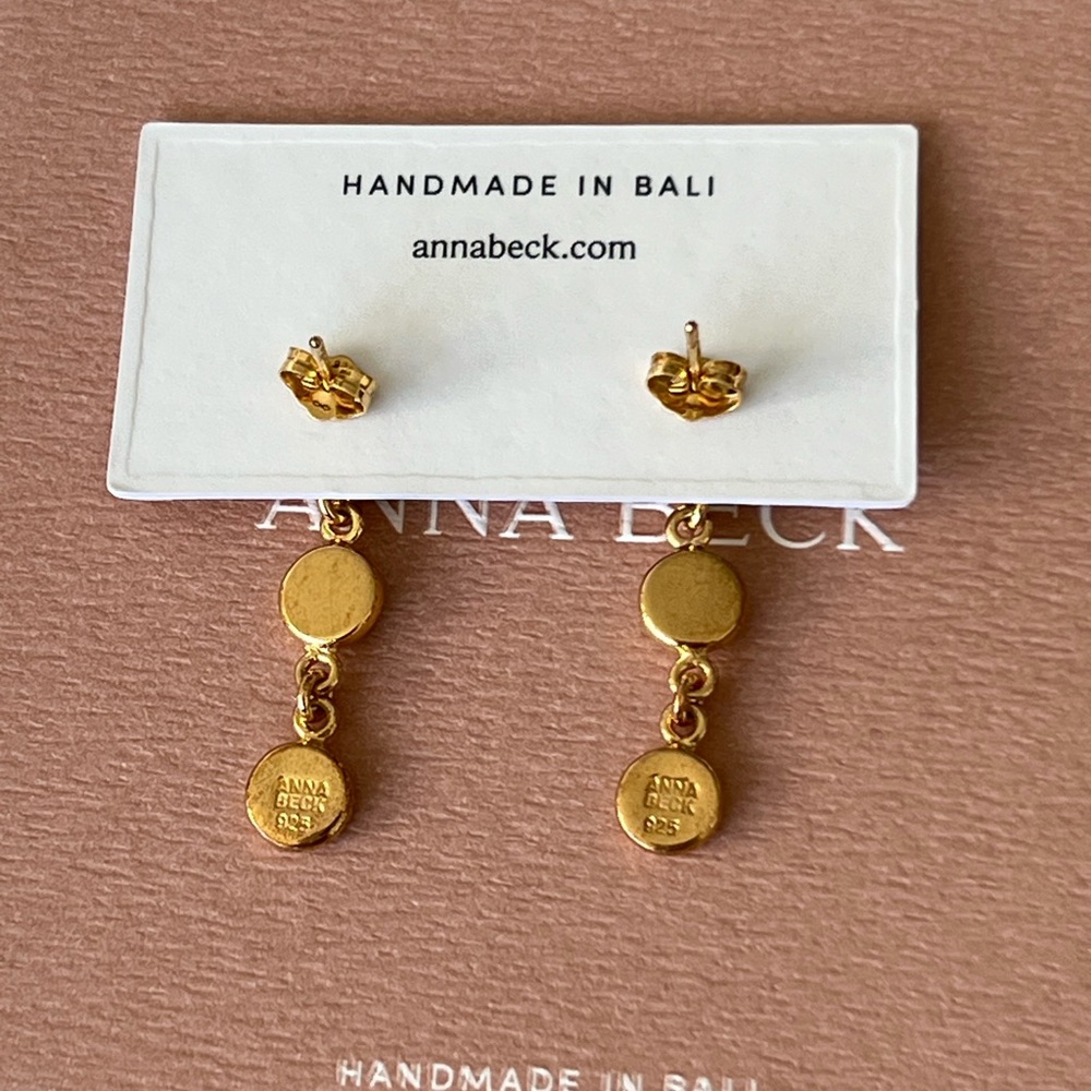 ANNA BECK Smooth Rim Classic Triple Drop Earrings - NIB - Picture 7 of 7